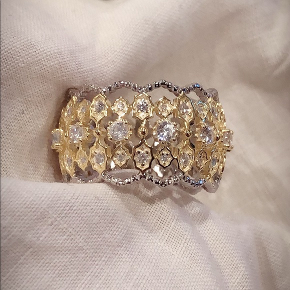 Mixed Metal AAA Cubic Zirconia Infinity Ring - Picture 7 of 7